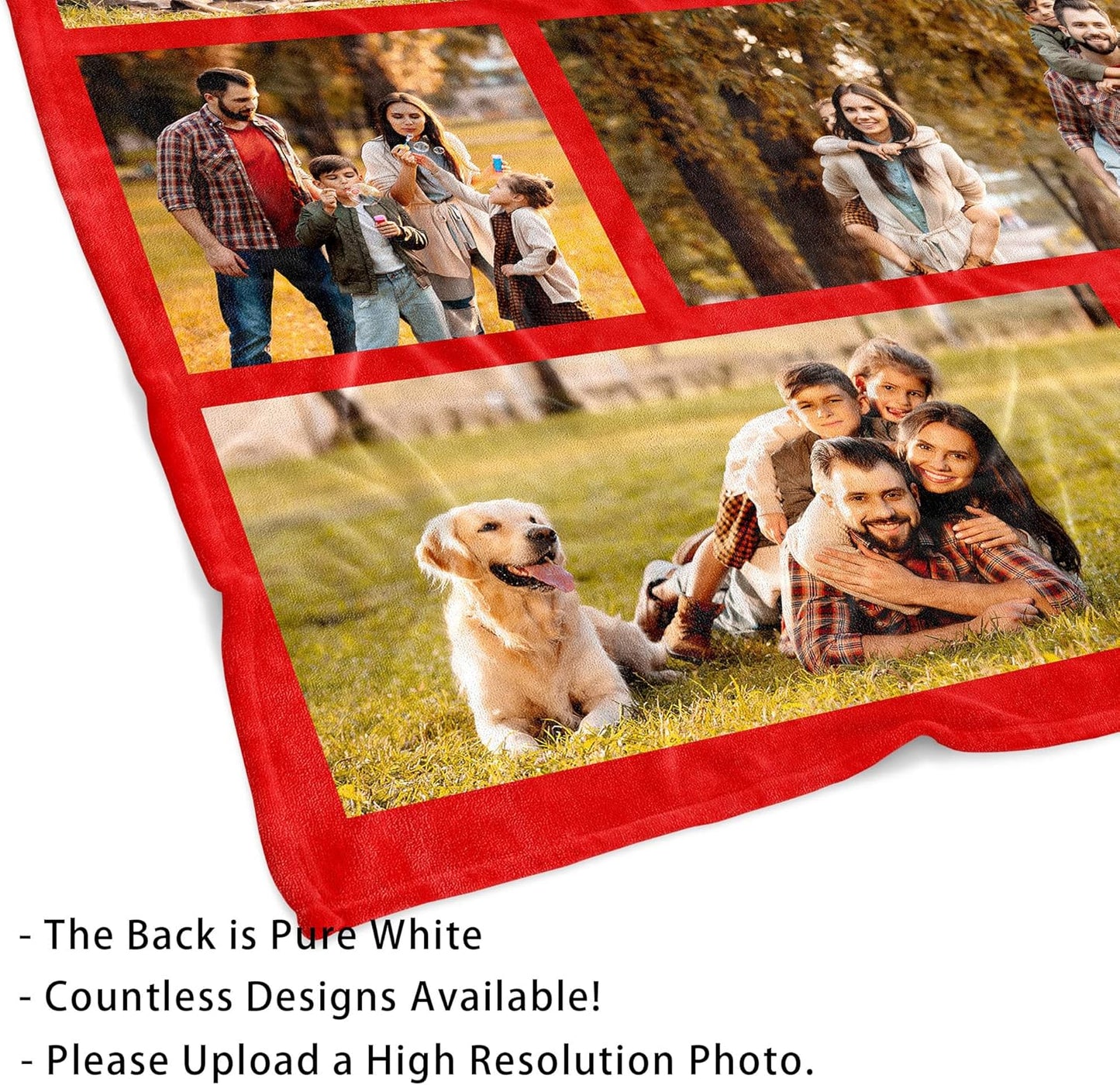 Custom Blanket with Photos Personalized Picture Throw Blankets Gifts for Women Lover Friend Customized Picture Gifts Flannel Blanket Christmas Anniversary Birthday Wedding 50"X60" Made in USA