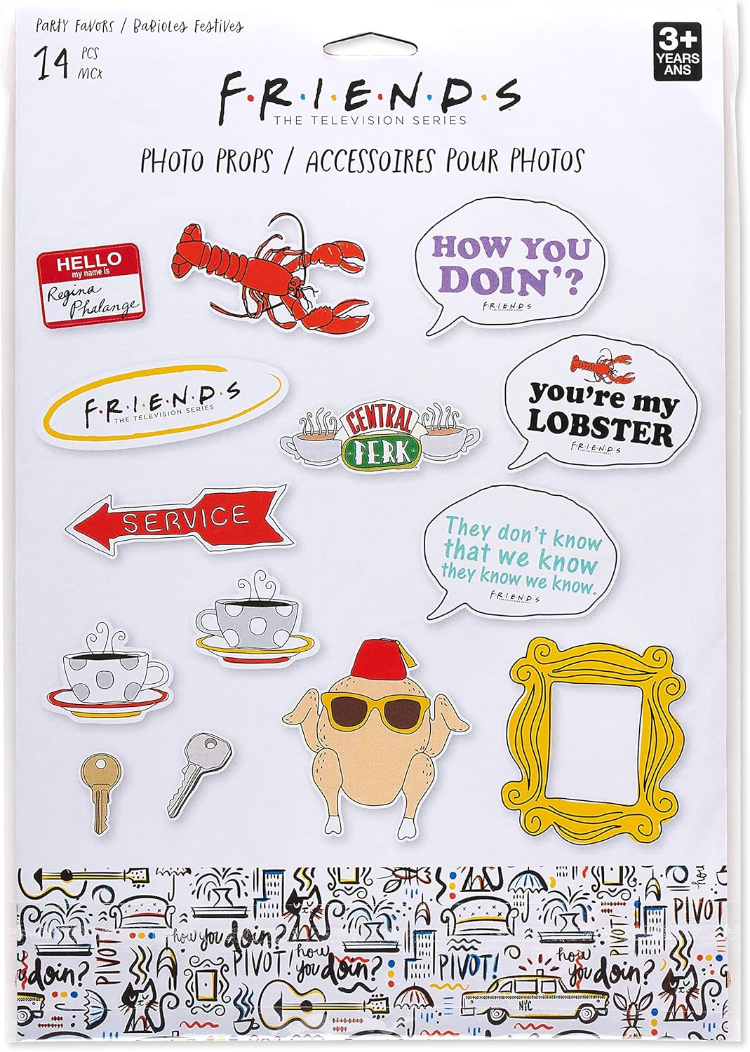 American Greetings Friends Party Supplies, Photo Booth Kit with Props (14 Pieces)