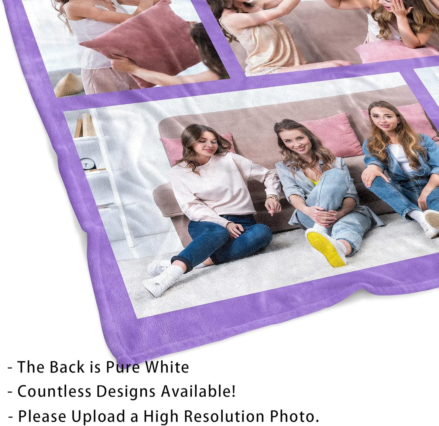 Custom Blanket with Photos Personalized Picture Throw Blankets Gifts for Women Lover Friend Customized Picture Gifts Flannel Blanket Christmas Anniversary Birthday Wedding 30"X40" Made in USA