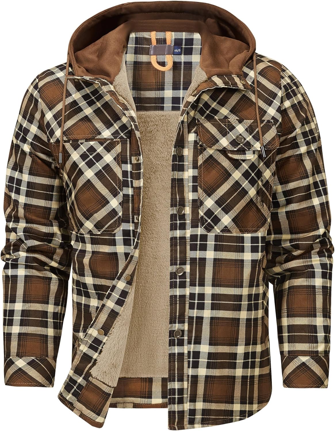 Mr.Stream Men's Outdoor Casual Vintage Long Sleeve Plaid Flannel Button Down Shirt Jacket