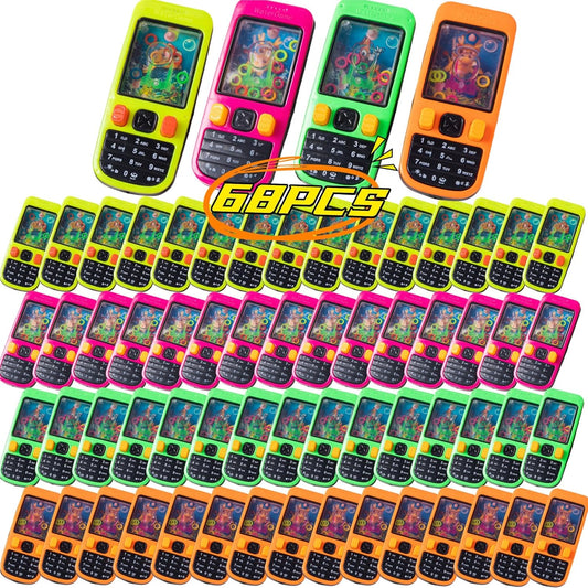 68 Pcs Handheld Water Ring Games-Prize Treasure Box Toys,Birthday Return Gifts Party Favors,Christmas Stocking Goodie Bag Stuffers,Pinata Stuffers for Kids Classroom Students Bulk
