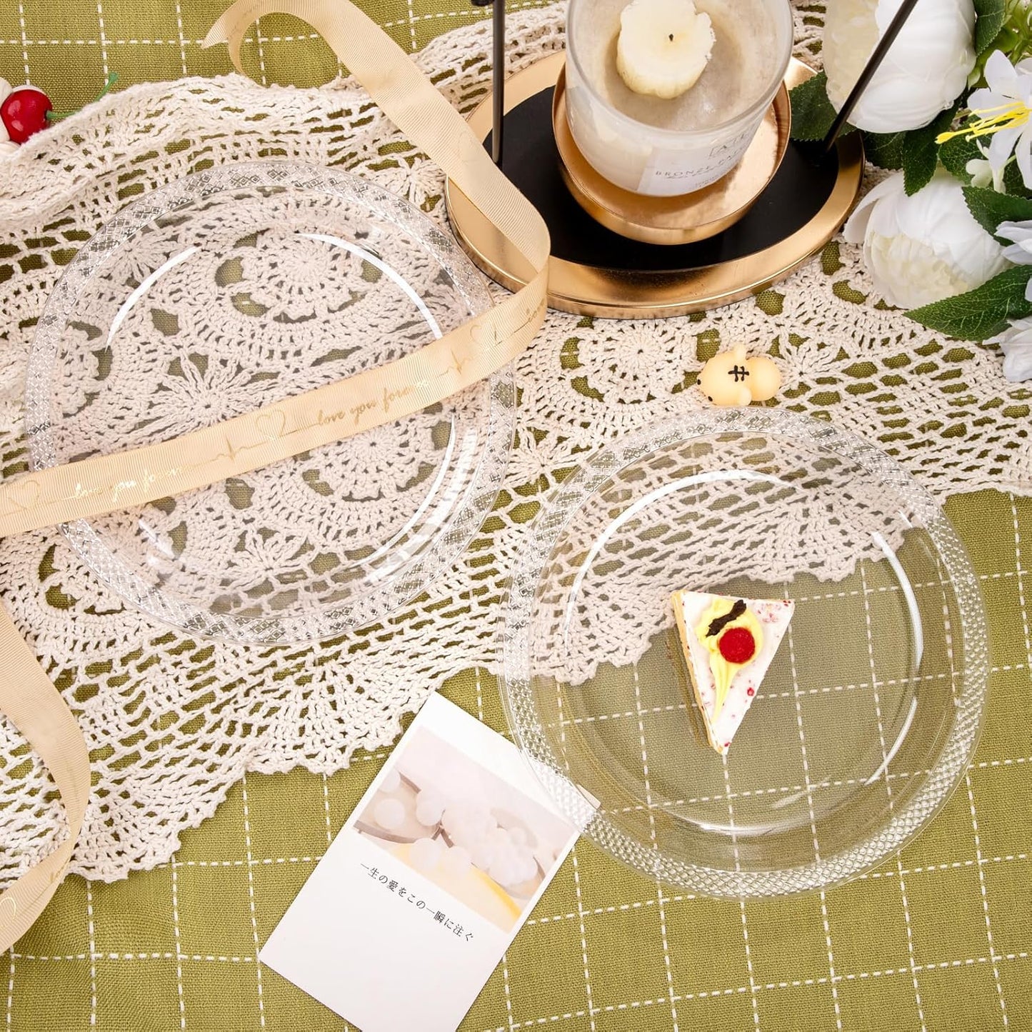 WELLIFE Clear Party Plates 9 Inch -150 Count for Party, Disposable Plastic Dinner Plates for Birthday Wedding Engagement Easter