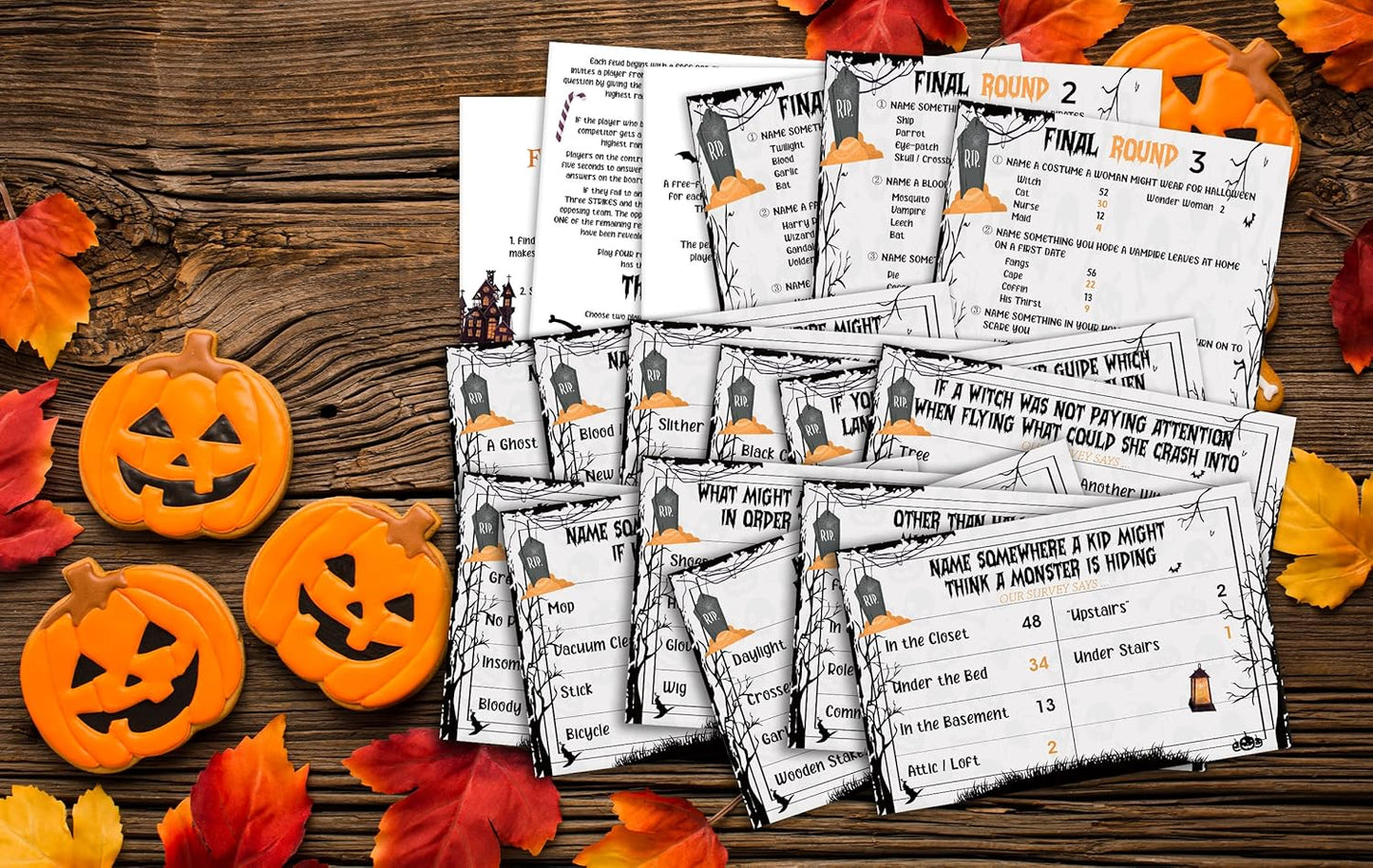 Halloween Friendly Feud Quiz, Halloween Party Game Activity, Feud Trivia Quiz - 001I