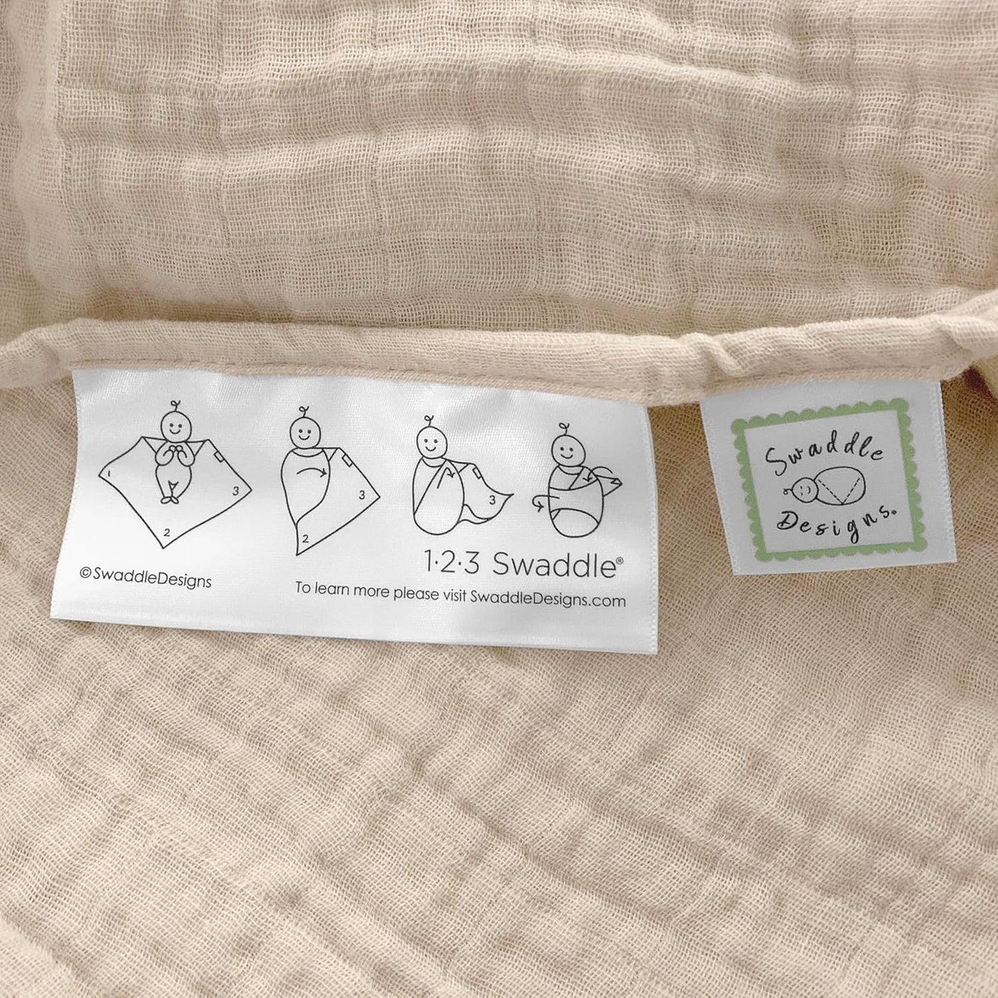 SwaddleDesigns Cotton Muslin Swaddle Blankets for Baby Boy & Baby Girl, Set of 4, Neutral Receiving Blankets for Newborn, Baby Registry & Gift, 46x46 inches, Oceana