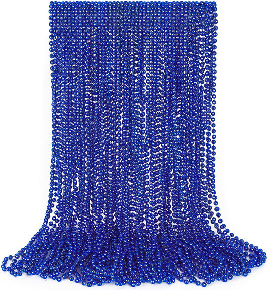 30PCS Blue Beads Necklace, Mardi Gras Beads Necklaces Stuff, 33" Festival 4th of July Blue Accessories, Fourth of July Accessories Wedding Birthday Party Parade Throw Supplies Decorations