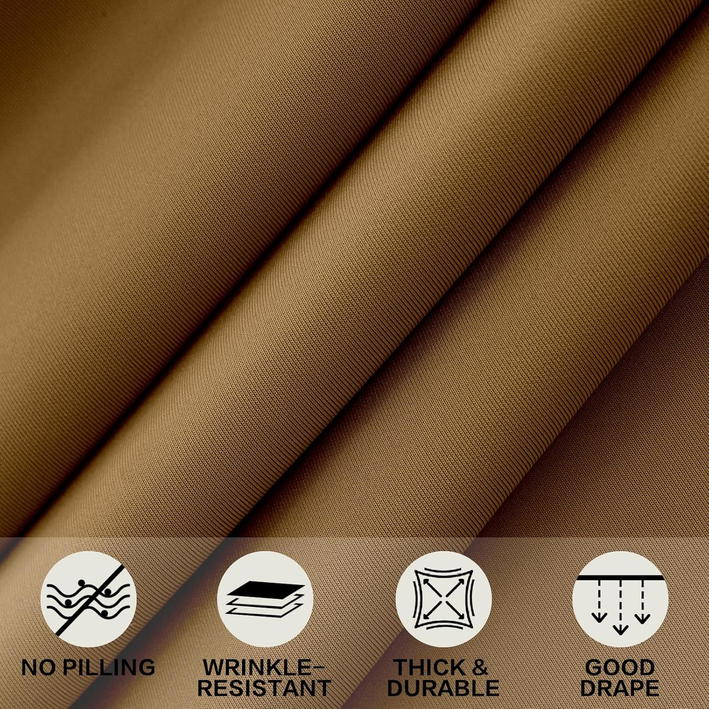 6ft Coffee Stretch Tablecloth for Rectangular Tables - Flared Wrap Design, Waterproof, Wrinkle-Resistant, Washable - Ideal for Weddings, Parties, Banquets & Table Protection