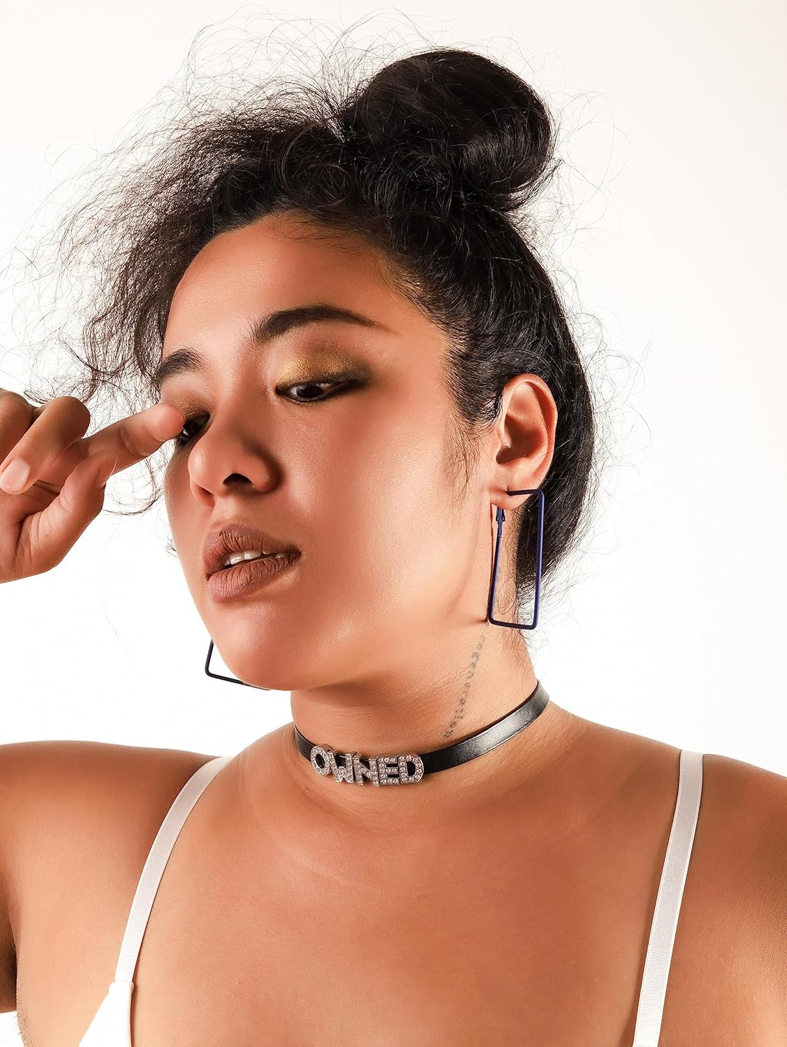 Sacina Gothic Punk Cute Owned Choker, Black Choker, Black PU Leather Chocker Collar, Gothic Goth Necklace, Costume Jewelry, Halloween Christmas Jewelry Gift for Women