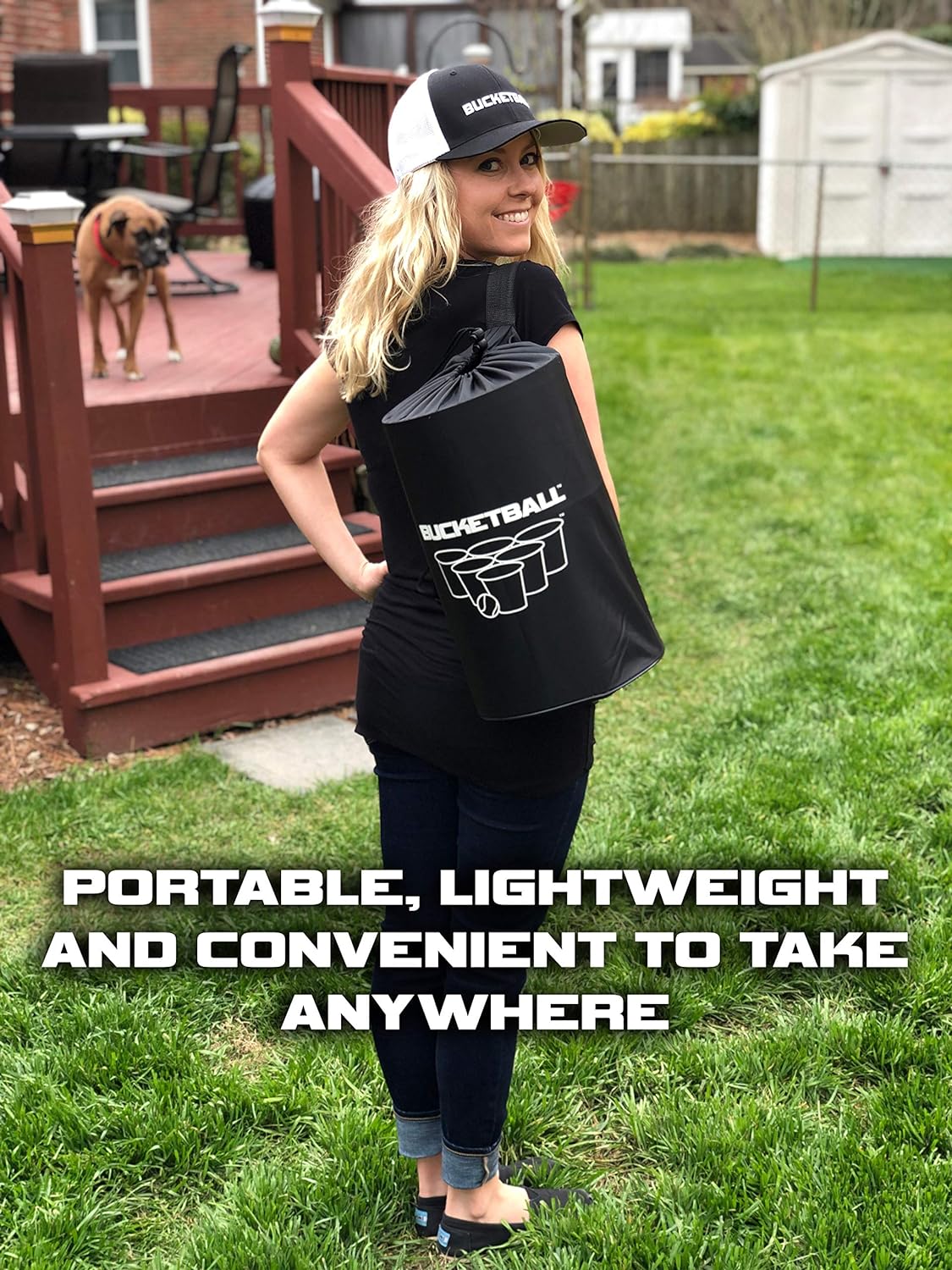 BucketBall | Original, Largest & Most Durable Brand | Supports USA Jobs | Ultimate Outdoor & Tailgate Game | Perfect for Beach, Pool, Lawn, Yard, Camping