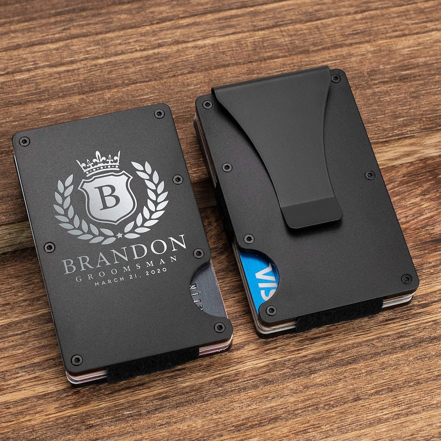 Amazing Groomsmen Proposal Set - Personalized Gifts for 3 Groomsmen, Custom Wallet Set, Wedding Gifts for Men - D2