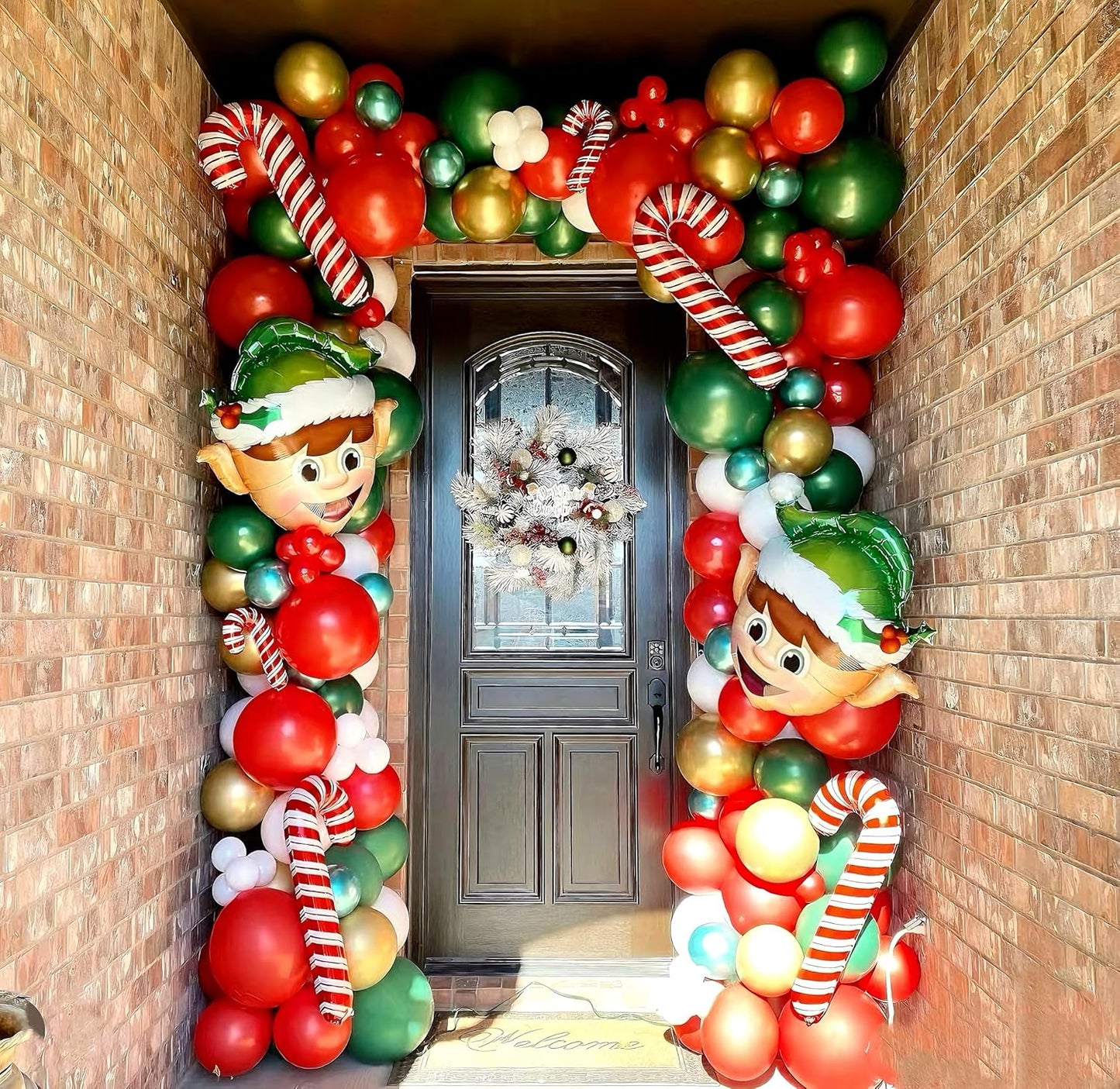 Red and Green Balloon, 75PCS Christmas Balloons, 12in and 5in Red Green and Gold Latex Balloons for Birthday,New Years,Christmas Eve Decorations