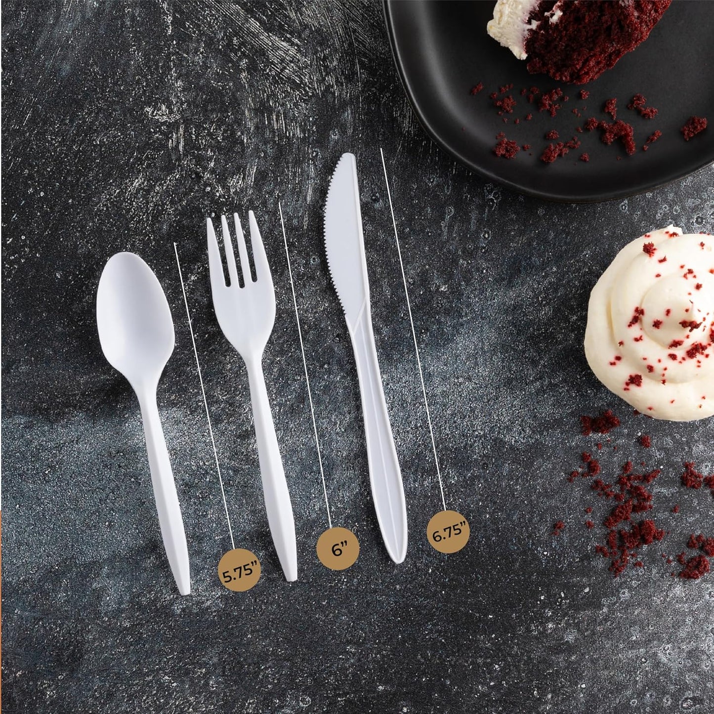 PLASTICPRO 400 Pack Disposable Plastic Utensils Assorted Colored Cutlery Combo Set Forks Spoons Knives Silverware, White Plastic Cutlery for Parties