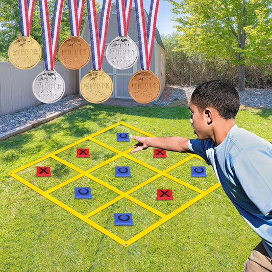 Outdoor Giant Tic Tac Toe Bean Bag Toss Games for Kids Adults Family, Large Outside Lawn Yard Backyard Carnival Field Day Game, Beach Picnic Camping Birthday Party Family Reunion Games