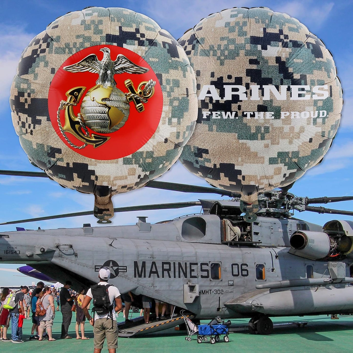 Havercamp Officially Licensed US Marine Corps Mylar Balloons 6 Pack Camo & Seal Party Decorations for Marine Corps Birthday (by Havercamp)